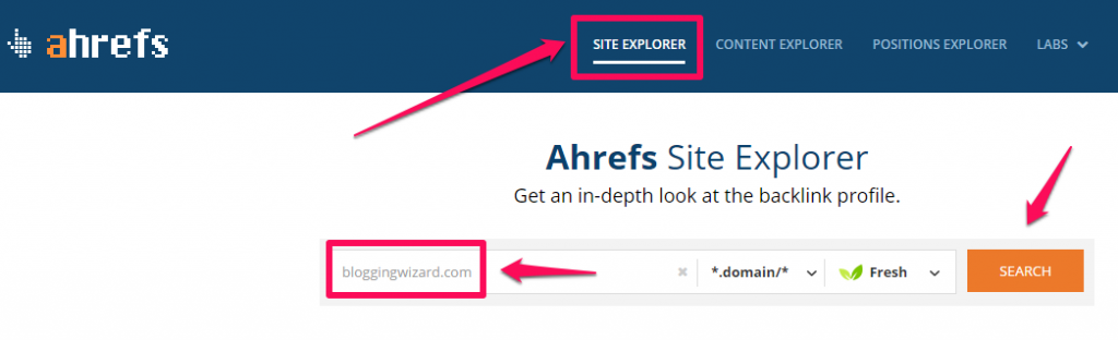 Использование Ahrefs Site Explorer