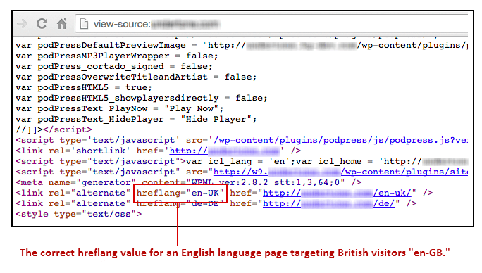 Пример, где вместо «en-GB» используют «en-UK»