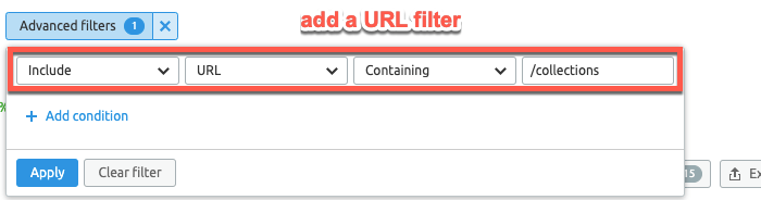Добавить URL фильтр
